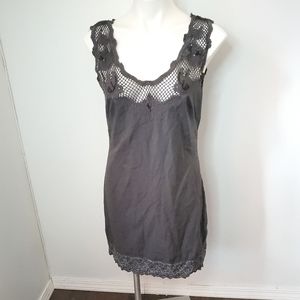 Free People Sleeveless Gray Crochet Dress S